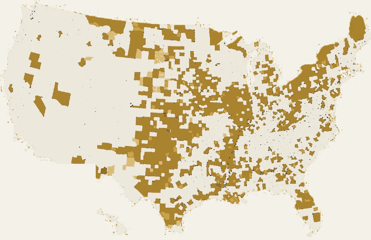 U.S. counties with the best rent-to-price ratio, concentrated in the Midwest